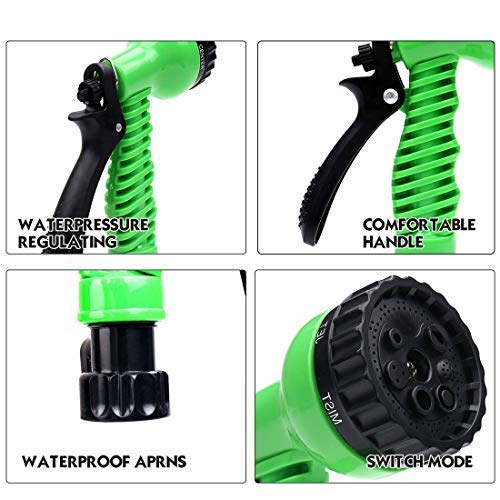 Mangueira de jardim expansível com mangueira de jardim de 15 m e mangueira de água flexível sem dobras, com bocal de spray de 7 padrões, mangueira dobrável de proteção de tecido extra Imagem 5