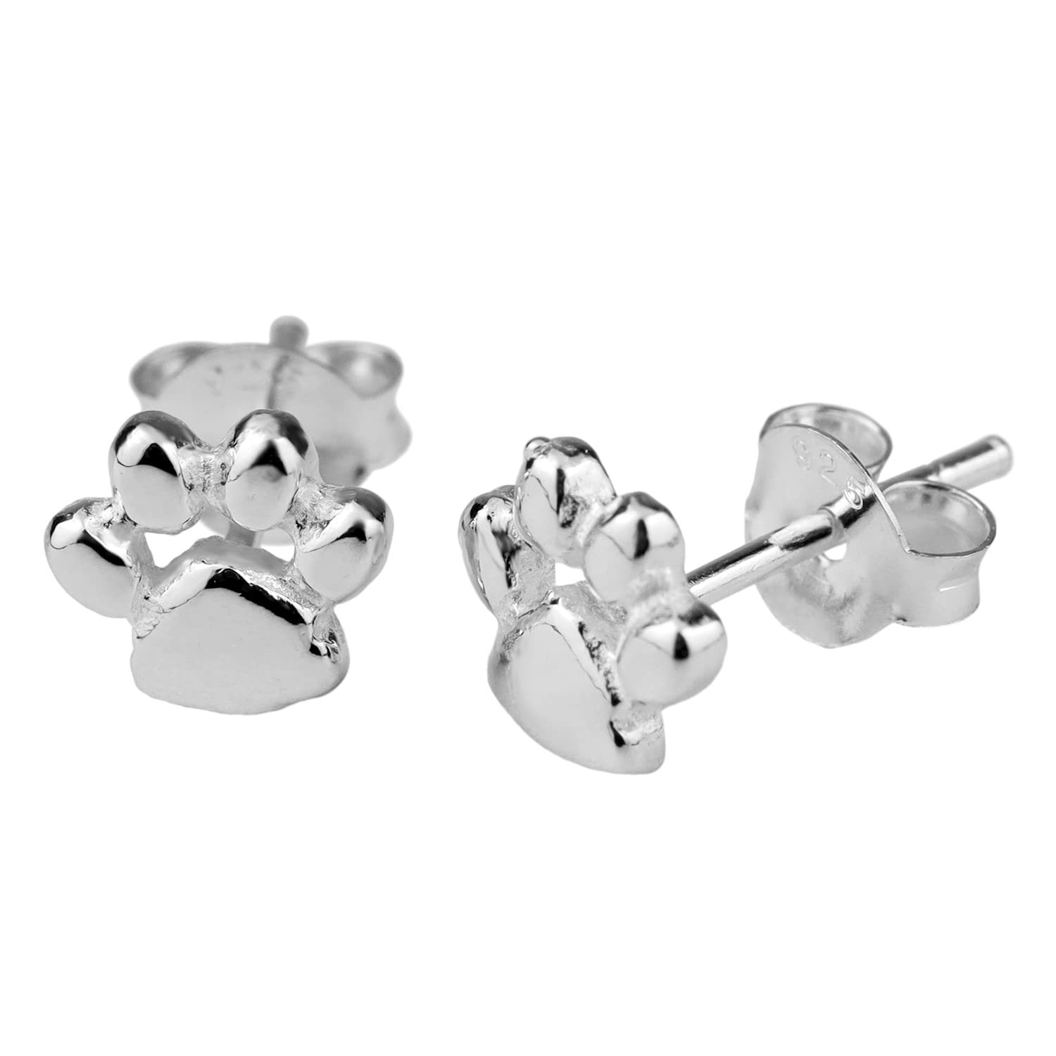 新宿銀の蔵 肉球 シルバー ピアス 2P 両耳用 犬 猫 動物 足あと スタッドピアス シルバー925 レディース スタッズ アニマル いぬ ねこ