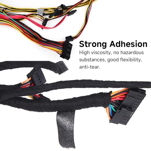 Image of High Temp Automotive Tape, Polyester Heat Cloth Wiring Harness Tape, Multipurpose Automotive Wiring Harness Tape for Car Wiring Harness Wrapping, 32mmx15m, Black