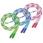 Leeboom Jump Rope, Adjustable Length Tangle-Free Segmented Soft Beaded Skipping Rope, Fitness Jump Rope for Kids, Man, and Women Weight Loss 9.2 Feet