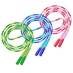 Leeboom Jump Rope, Adjustable Length Tangle-Free Segmented Soft Beaded Skipping Rope, Fitness Jump Rope for Kids, Man, and Women Weight Loss 9.2 Feet