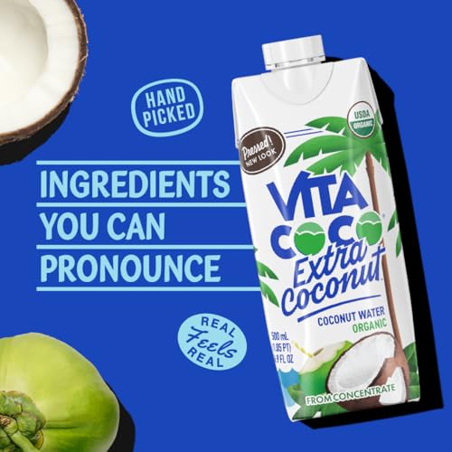 Vita Coco Organic Coconut Water, Pressed ™ | More "Coconutty" Flavor | Natural Electrolytes | Vital Nutrients | 16.9 Fl Oz (Pack of 12)