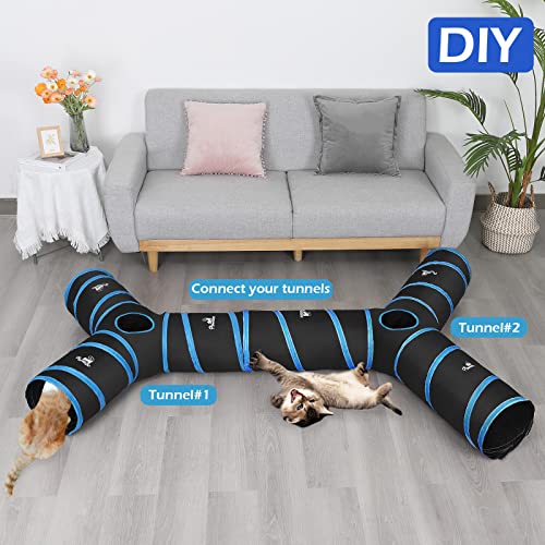 Pawaboo FSDCXFF Cat Toys, Cat Tunnel Tube 3-Way Tunnels 25X53Cm Extensible Collapsible Cat Play Tent Interactive Toy Maze Cat House Bed thumb #2
