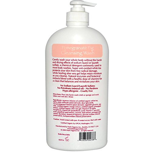 Fresh Organics, Organic Bath Co, Cleansing Wash, Pomegranate Fig, 14.2 fl oz (420 ml)