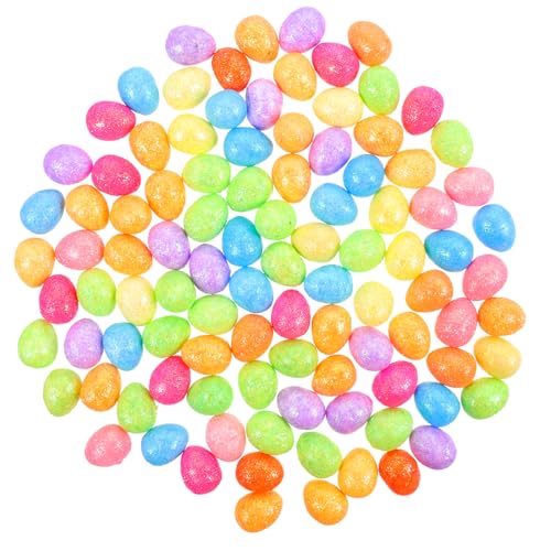 Abaodam 100piezas Huevos De Pascua Coloridos De Decoración Miniatura para Manualidades y Cestas De Pascua Huevos Simulados para Mezcla Aleatoria De