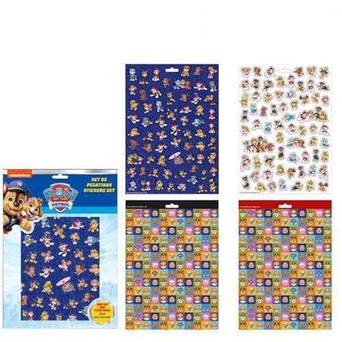 Pack de autocolantes Paw Patrol – Set decorativo infantil com autocolantes reutilizáveis de chassi, marshall, skye e muito mais para crianças, ideal para trabalhos manuais, brinquedos e cadernos