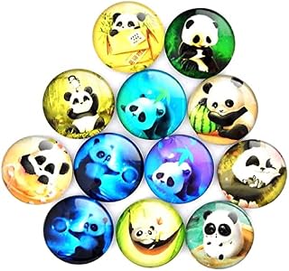 Fridge Magnets,Funny Cat/Panda Decorative Magnets,Refrigerator Magnets For Whiteboard, Map, Home Decoration, Arts Crafts, Office Organizing (glass 4pcs Pandas)