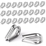 Drahtseil Kauschen M4, Drahtseilklemme Edelstahl Werkzeuge Drahtseilkauschen für Stahlseil Wäscheleine Forstseil Markise Fixiert Rigging (4mm)