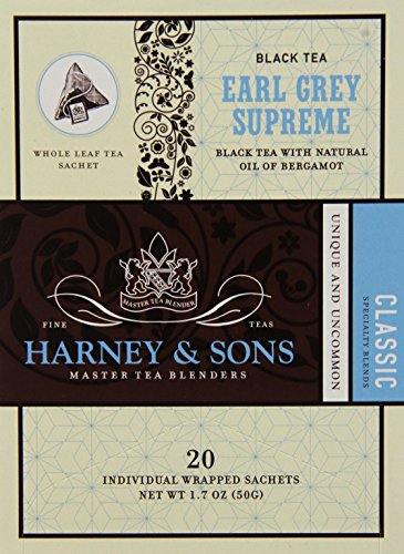 Harney & Sons Earl Grey Supreme Tea  (Pack of 6) Black Tea w/ Lemony Flavors
