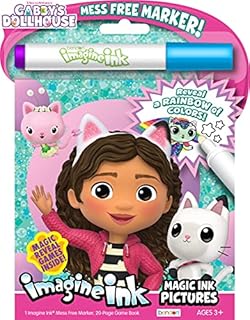 Bendon Imagine Ink Coloring Game Book, Magic Ink Pictures, Mess Free Marker (Gabby's Dollhouse)