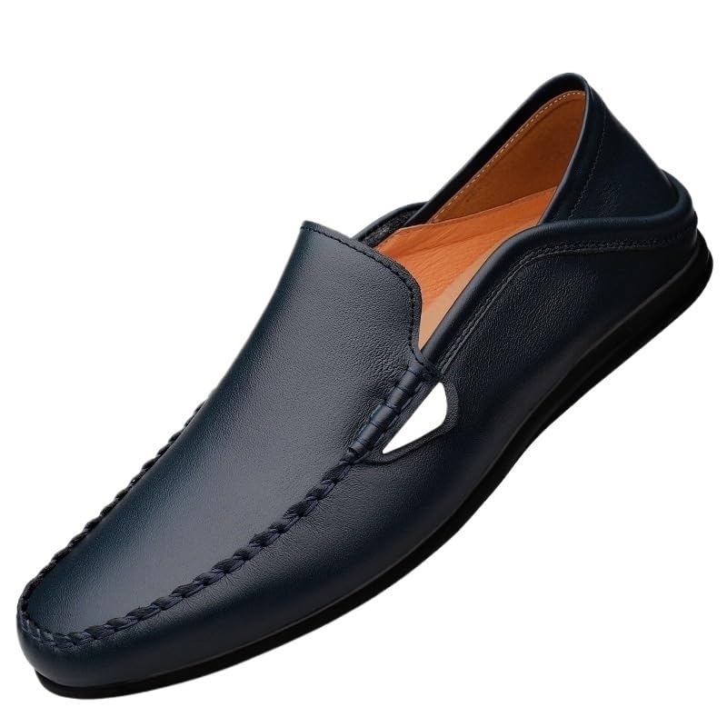 Formal Oxford Shoes for Men's Fashion Outdoor Prom Business Tuxedo Wedding Block Heel Formal Slip On Round Toe Top-Grain Leather