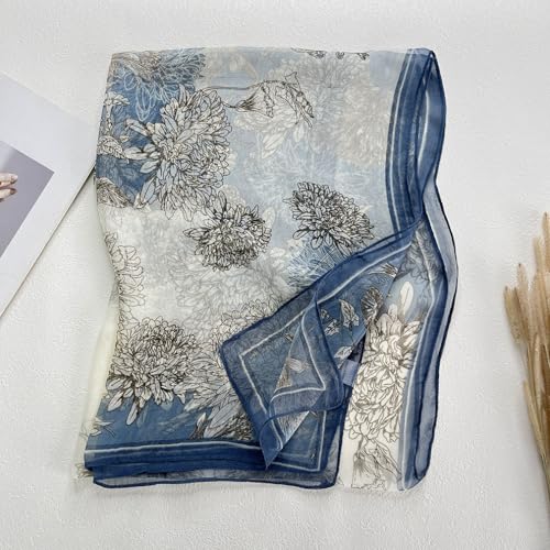 Pokeedioty Fashion Scarfs for Women Lightweight breathable Floral Pattern Sheer Scarfs Sun-proof Shawls Wraps4