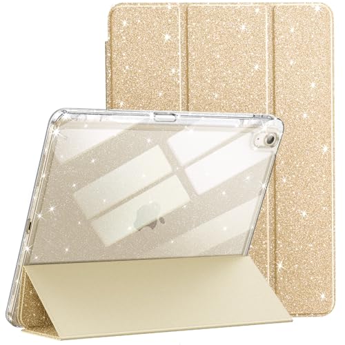 JETech Coque à Paillettes pour iPad Air 11 Pouces M3/M2 (2025/2024), iPad Air 5/4 (2022/2020) avec Porte-Pencil, Étui Housse Mignon Scintillant Fine pour Enfants et Filles (Or)