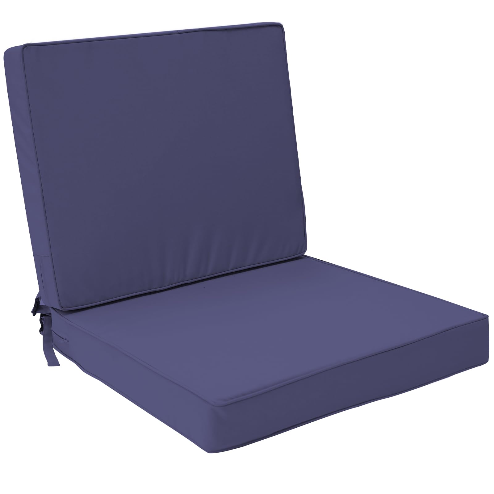 Outdoor Deep Seat Cushion Set 24" x 24", Water Repellent & Fade Resistant Cushion for Patio Furniture, Back & Seat Cushion with Removable Covers for Sofa, Couch, Navy