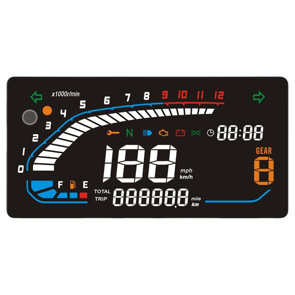 Tachimetro Moto Tachimetro digitale a LED per moto Contagiri per cruscotto per con indicatori luminosi multifunzione
