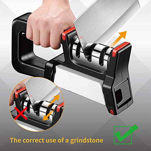 image for Jeneric Kitchen Knife Sharpener with Sharpening Stone 3 +1 Stage Profe