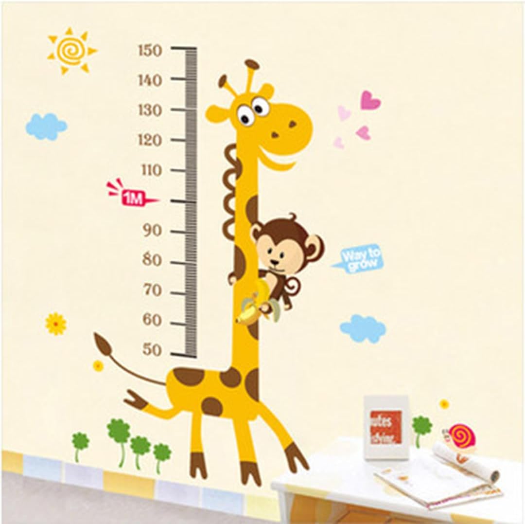 Decals Design 'Kids Giraffe Height Chart' Wall Sticker (PVC Vinyl, 50 cm x 70 cm),Multicolour