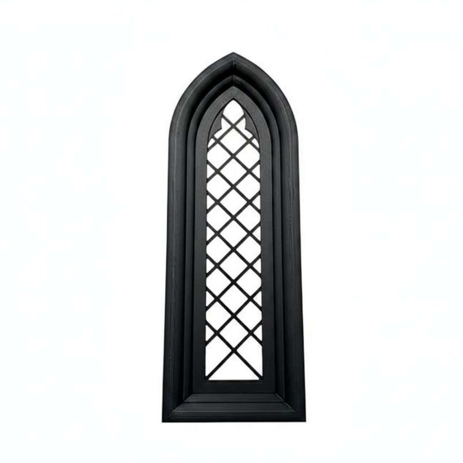 FytStycale Arched Window Framed Arch Wall Decor for Dollhouse, Black