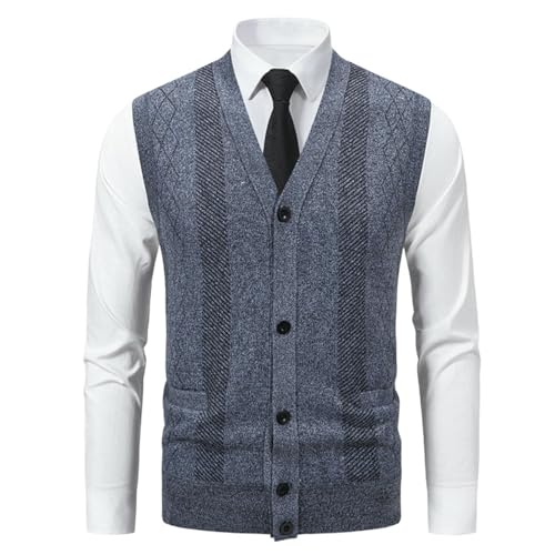 Gilet en tricot chaud pour homme contre le froid hivernal avec boutons élégants