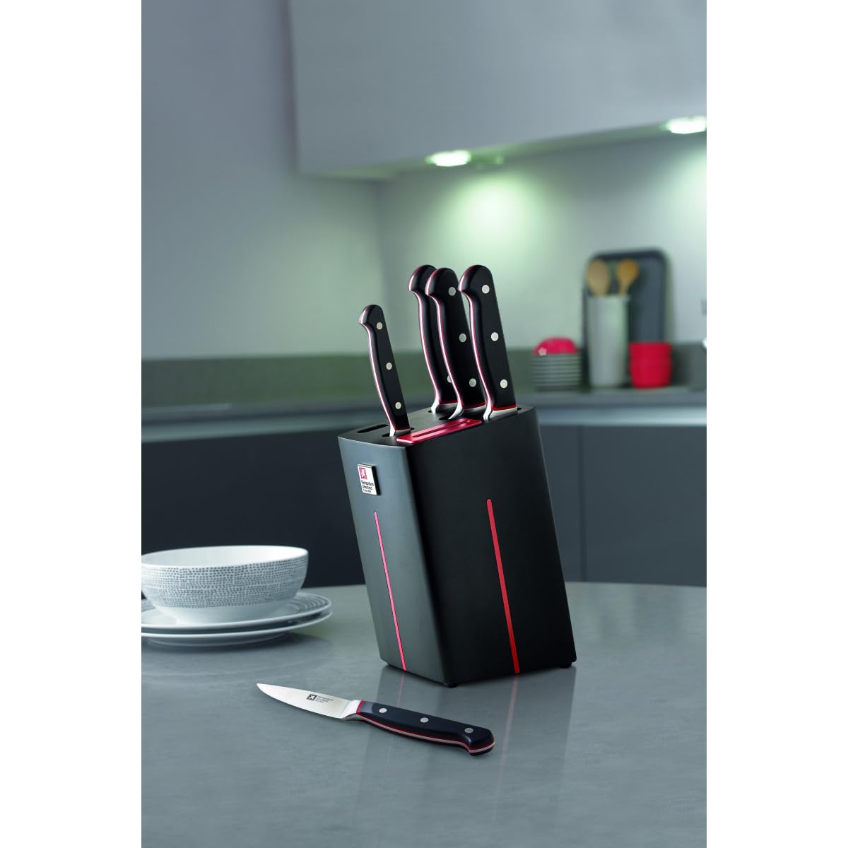 Richardson Sheffield - Ceppo con 5 coltelli, in acciaio inox