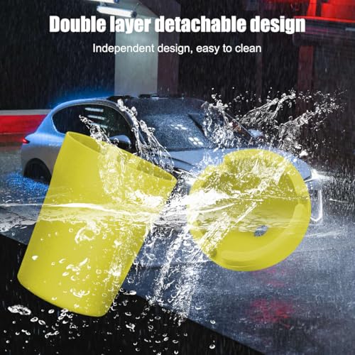 Image of Mandark Car Ashtray, 2PCS Glow In The Dark Smokeless Self-Extinguishing Vehicle Cigarette Trash Can, Smellproof Portable Automotive Ash Holder Organizer, Universal for Truck Home Office (Yellow)