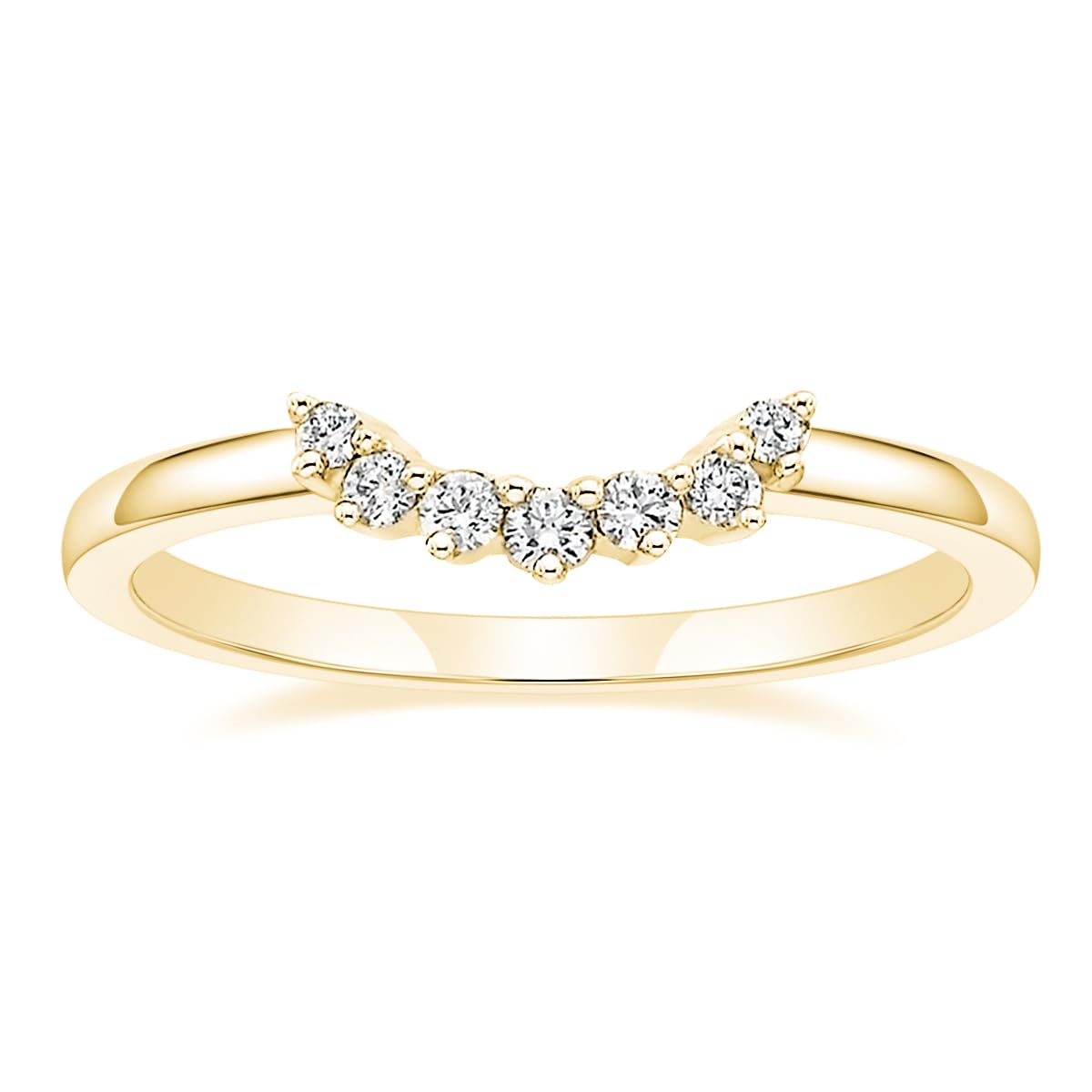 Mameloly Wedding Bands for Women Round Cut CZ Cubic Zirconia Curved Stackable Engagement Rings for Her Size 4-12