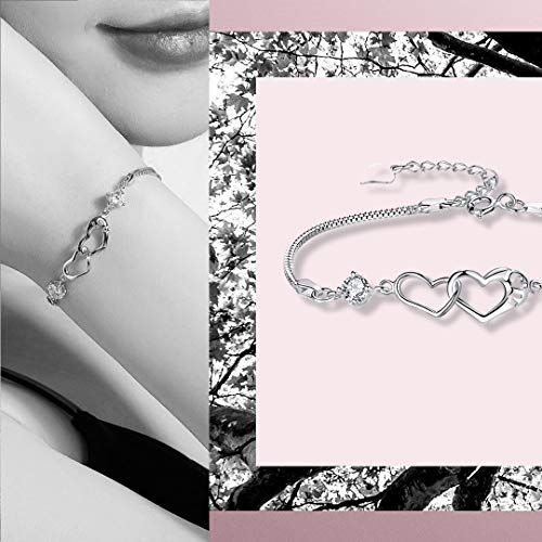 Solinfor Mother Daughter Bracelet, Gifts For Mom From Daughter, Mom Gifts For Mothers Day, Birthday, Valentines Day, Christmas - Sterling Silver Mom And Daughter Bracelet For Women #TOP2