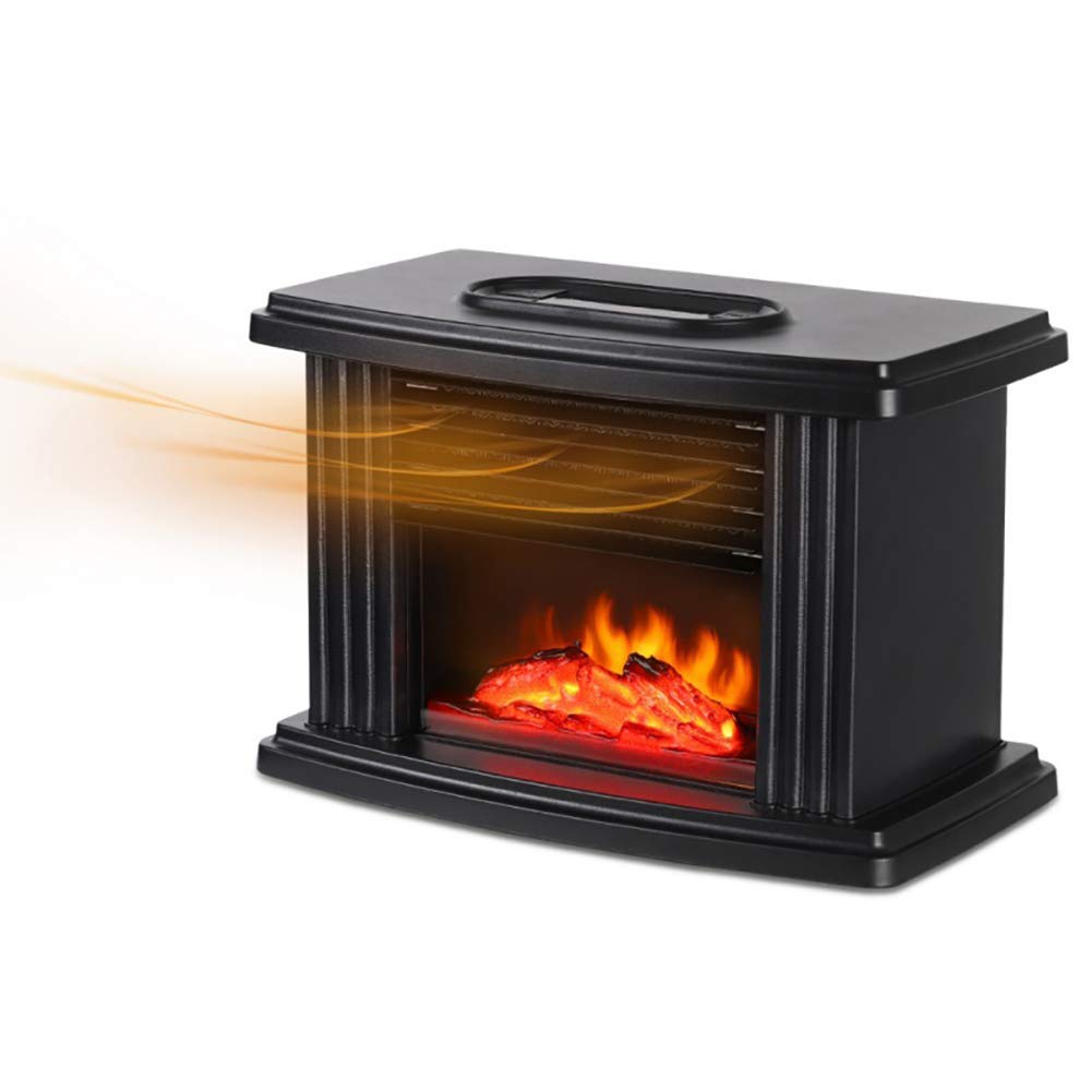 DBSCD Electric Fireplace Heater, Remote Control Tabletop Warmer Simulation Flame Heating Portable Mantelpiece Room Office Heating