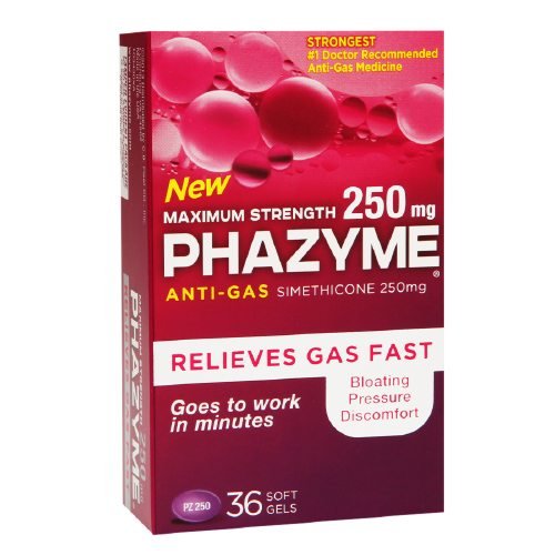Phazyme Maximum Strength 250mg Anti-Gas Simethicone Soft Gels 36 ea