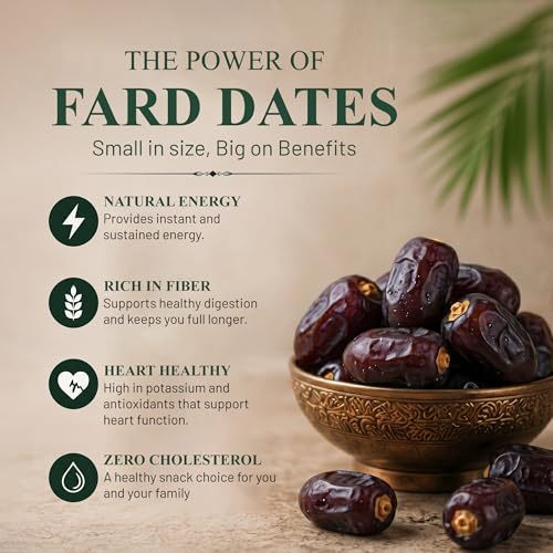 Image of GGT Foods Premium Fard Dates 500g | Royal Black Arabian Khajoor | Soft, Naturally Sweet & High Fibre Dry Fruits | 100% Natural, Vegan & Gluten Free Khajur for Healthy Snacking