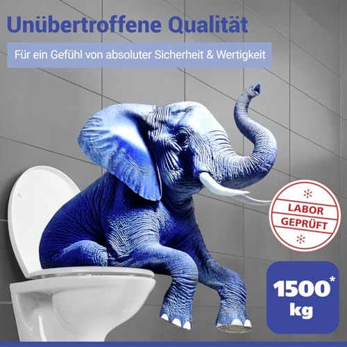 WENKO WC-Sitz Mod. Crevada DuroUnbreakable, belastbar bis 1500 kg, bruchfest und strapazierfähig, mit Easy-Close Absenkautomatik, inkl. Mikrofasertuch, 39 x 45,5 cm, Weiß