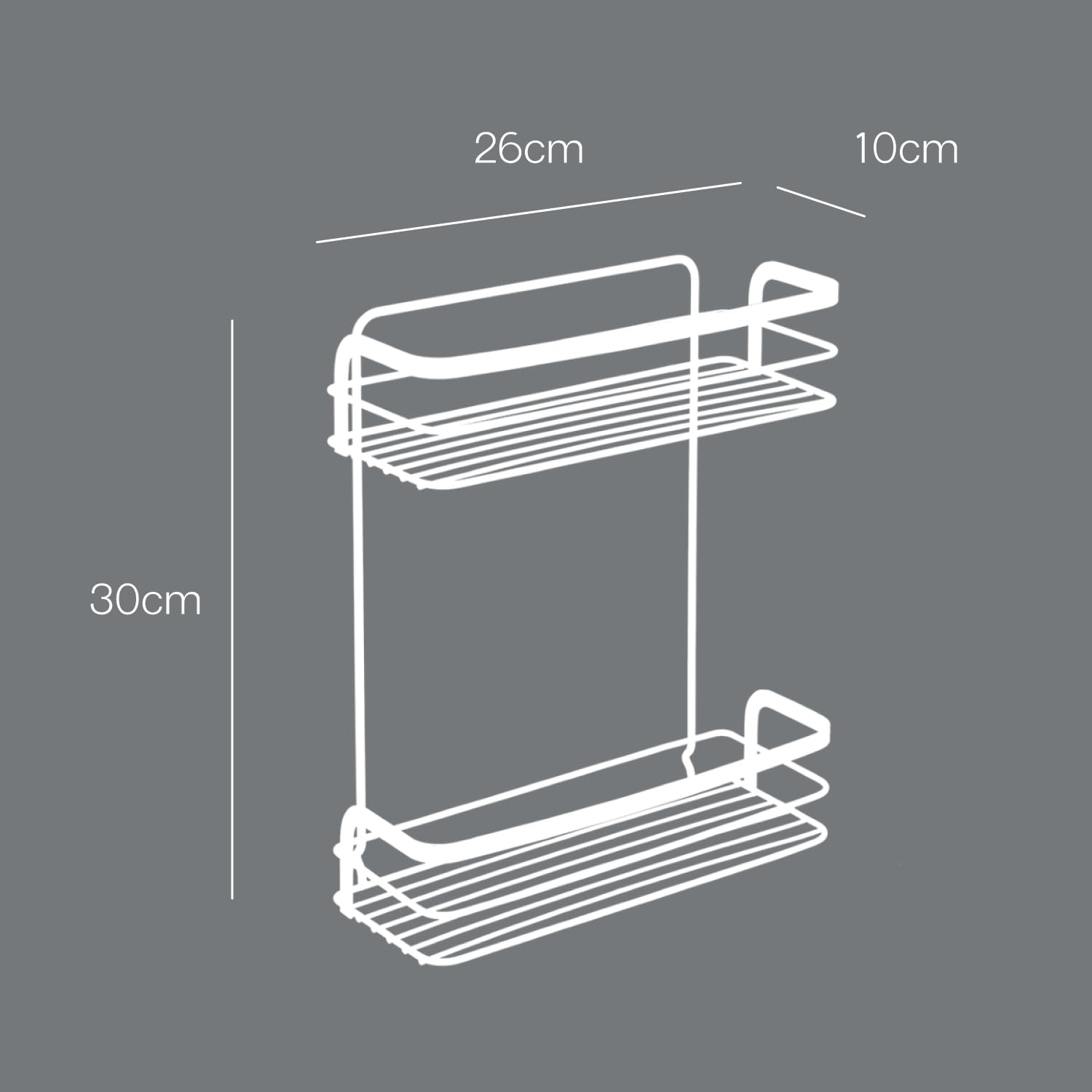METALTEX Italia S.P.A. Rectangular Shelf, Black, 26x10x30