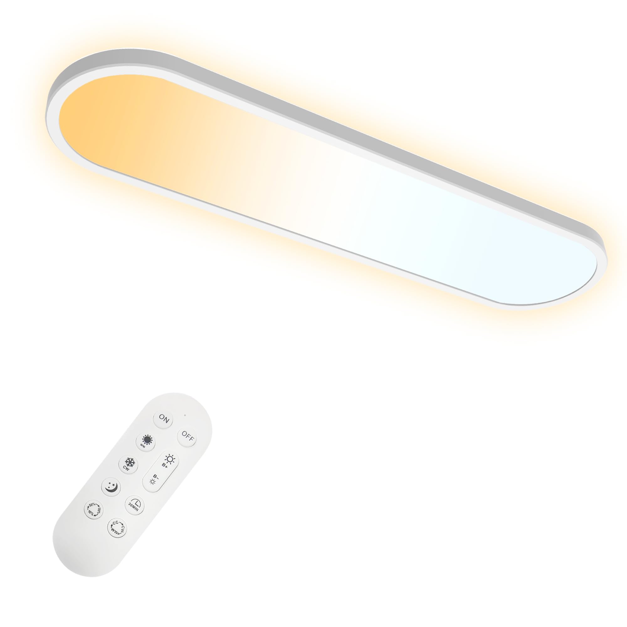 ONDTA LED Deckenleuchte Flach 32W, 80x20 CM 2700K-6500K 4350LM Oval