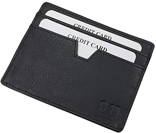 Extraplano Tarjetero para Tarjeta de crédito Vegetal Cuero curtido (Negro) Cover