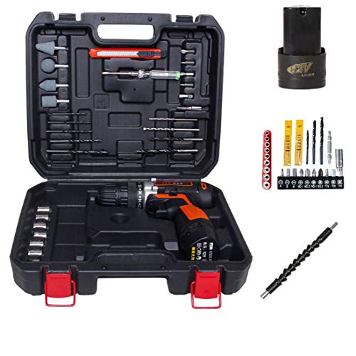 Akku Bohrschrauber Akku Schlagbohrschrauber Akkuschrauber Kostenloser Zubehörsatz Zwei-Geschwindigkeits-Einstellung, stufenlose