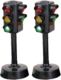 Kisangel 2pcs Traffic Signals Lamp Toy Traffic Lights with Sound Light Early Education Toy for Kindergarten Kids Toddler Baby Kids Christmas Party Favor(Random Color and Size)