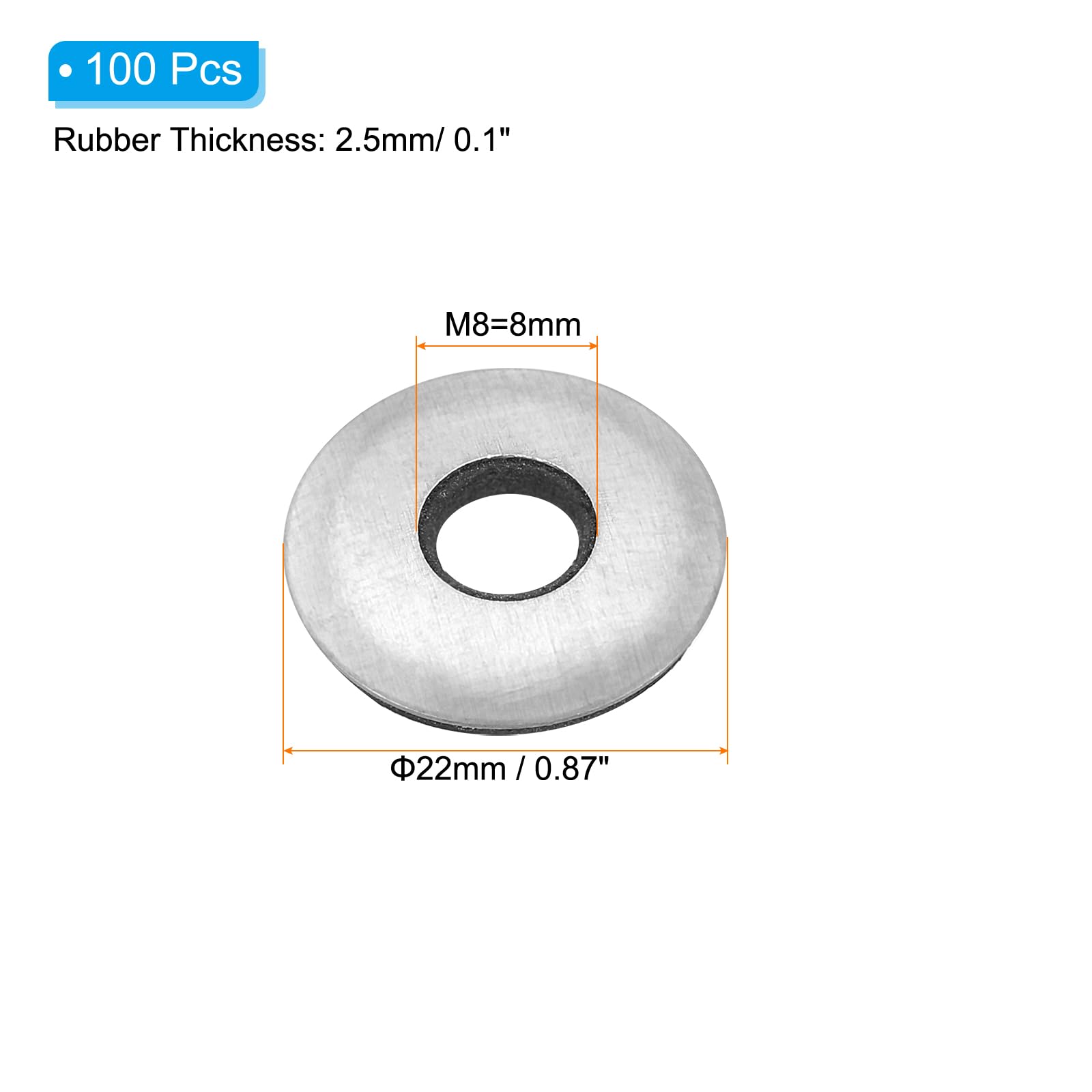 PATIKIL 5/16"x7/8" EPDM Bonded Sealing Washers - Image 2