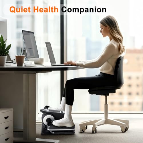 Image of OLIXIS Under-Desk Elliptical Machine-Compact & Quiet Mini Pedal Exerciser with Adjustable Speed, LED Display, Portable Fitness Solution for Home or Office Workouts