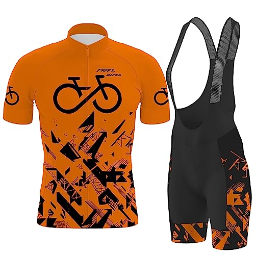 Maillot Cyclisme Homme,Vêtements Cyclisme Pro Homme Tenue Cycliste Manche Courte, Été Jerseys VTT et Cuissard à Bretelle avec 9D Coussin Gel,Respirant...