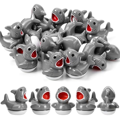 Image of 50 Pcs Shark Ducks Toy Figures, Mini Resin Ducks Bulk, Tiny Duck Figurine Dress up Game Toy for Summer Party Favors (Shark Duck)