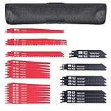 Uaoaii Reciprocating Saw Blades Set - 34-Piece Kit for Wood, Metal, and Plastic | includes Handy Storage Bag | Compatible with Standard Saws