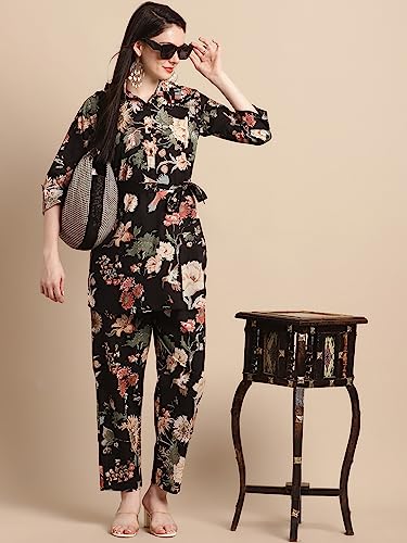 Image of Pistaa's Women Summery Floral Cotton Co-ord Set