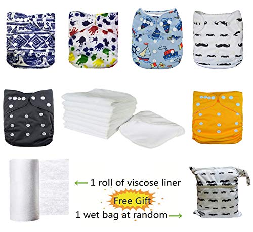 LilBit Couche en tissu réutilisable imprimé pour nouveau-né