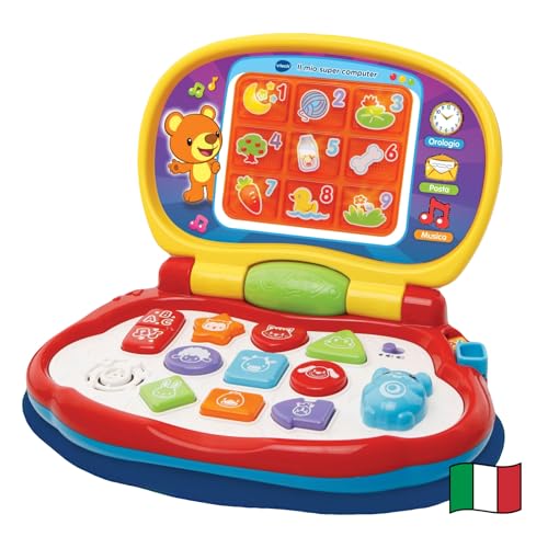 3 MODALITÀ: 9 tasti interattivi per scoprire forme, animali e colori ognuna in una modalità di gioco diversa più un pulsante per scoprire la canzone dell’alfabeto