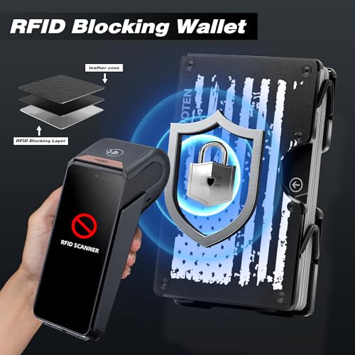 Lenvoten Minimalist Metal Wallet, RFID Blocking, Holds 20 Cards