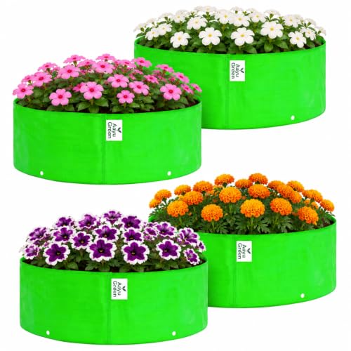 Image of Grow Bag UV Protected 260 GSM | HDPE Grow Bags for Plants | Heavy Duty Green Garden Plant Grow Bag with Drainage Holes | Reusable Vegetable Grow Bag for Terrace Gardening (8, 18X9)