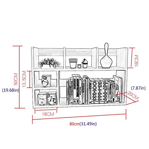 Jcnfa-Shelves Desktop Bookcase DVD Blu-ray Media Storage Desktop Organizer Industrial Bookcase Office Study Simple Assembly (Color : Wood Color, Size : 31.497.8719.68in)