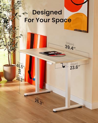 Image of ErGear Height Adjustable Electric Standing Desk, 40 x 24 Inches Sit Stand up Desk, Memory Computer Home Office Desk, Natural
