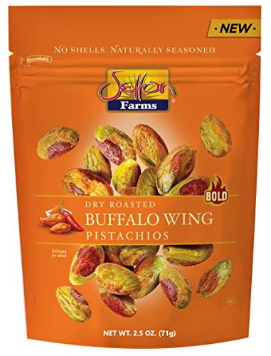 Image of Pistachios Seasoned Shelled Kernels, Buffalo Wing, 2.5 Ounce Bags, Pack Of 8, Kosher