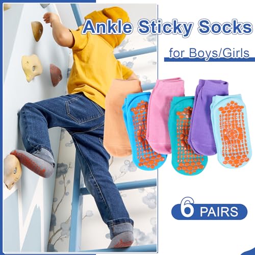 Image of HYCLES Toddler Girl Socks, 12 Pairs Non Slip Ankle Toddler Socks for 1-7 Years Baby Girls Kids